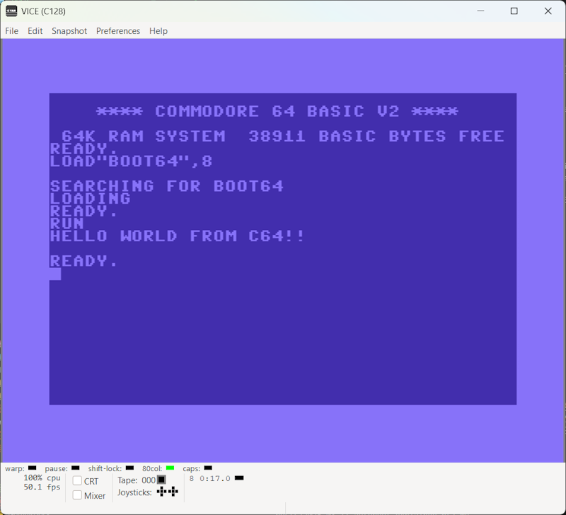 Booting message 40 col