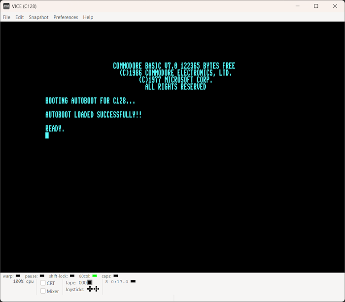 Booting message
